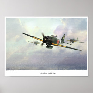 Aviation Art Poster " Mitsubishi A6M Zero "