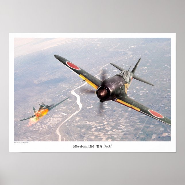 Aviation Art Poster "Mitsubishi J2M 雷電 "Jack"" (Front)