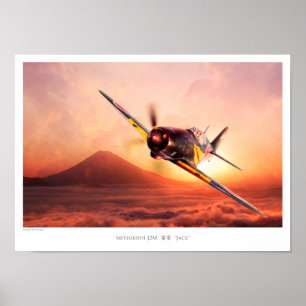 Aviation Art Poster "Mitsubishi J2M 雷電 "Jack""