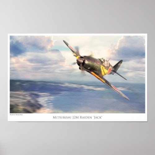 Aviation Art Poster Mitsubishi J2M RaidenJack