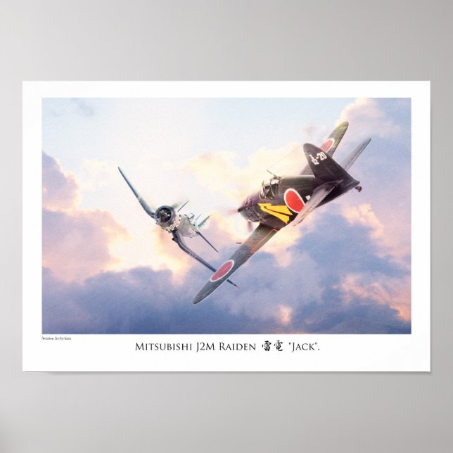 Aviation Art Poster "Mitsubishi J2M Raiden "Jack" (Front)