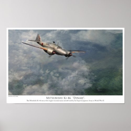Aviation art Poster 　Mitsubishi Ki_46 Dinah