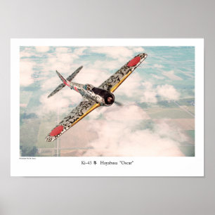 Aviation Art Poster "Nakajima Ki-43 隼 Oscar"