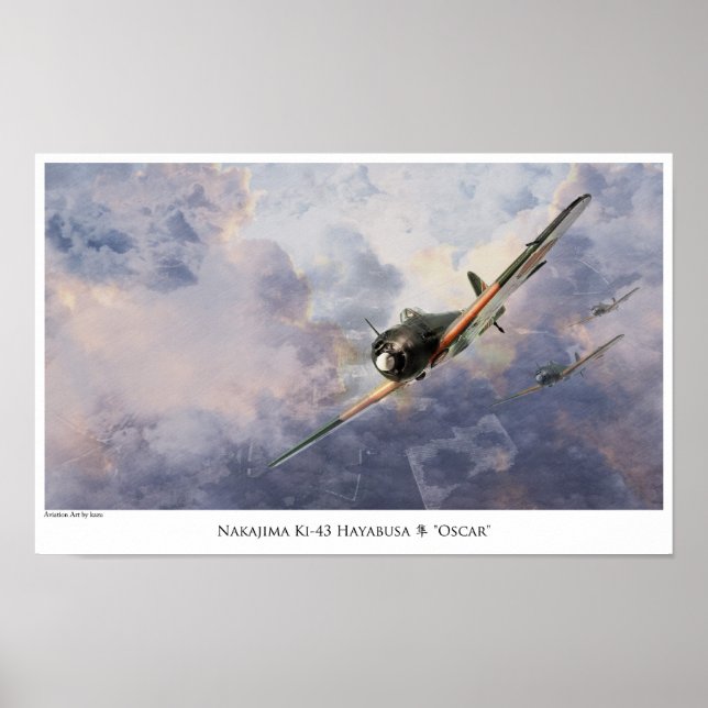 aviation Art Poster " Nakajima Ki-43　Oscar" (Front)