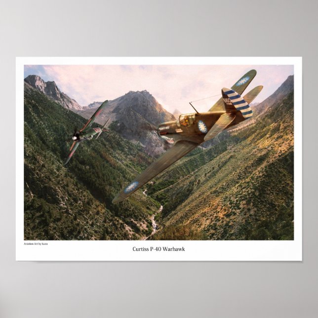 Aviation Art Poster "P-40 Warhawk" (Front)