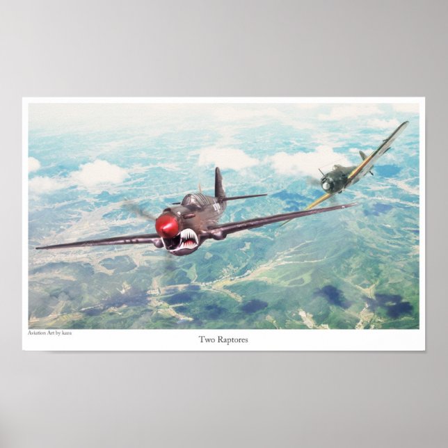 Aviation Art Poster "P-40 Warhawk" (Front)