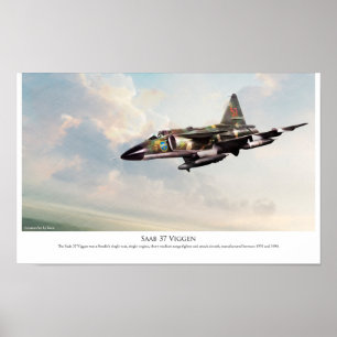 Aviation Art Poster "Saab 37 Viggen"