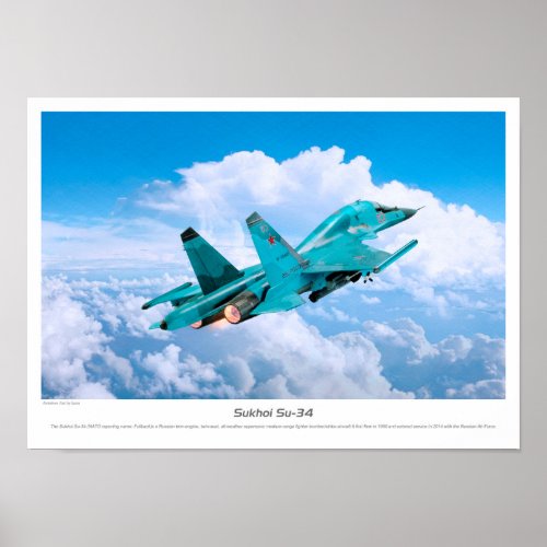 Aviation Art Poster "Su-34 Fullback"