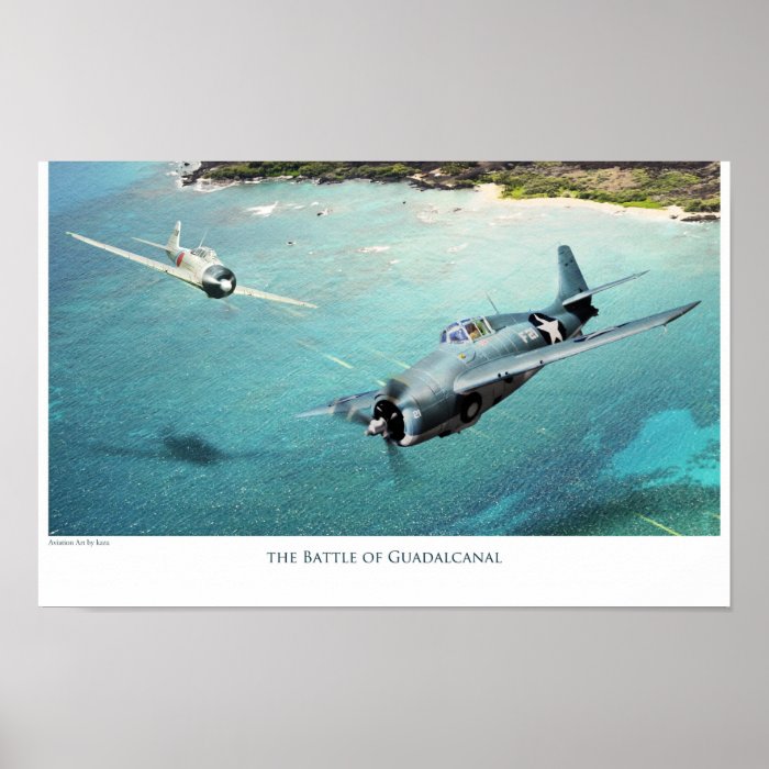 aviation Art Poster "The Battle of Guadalcanal"