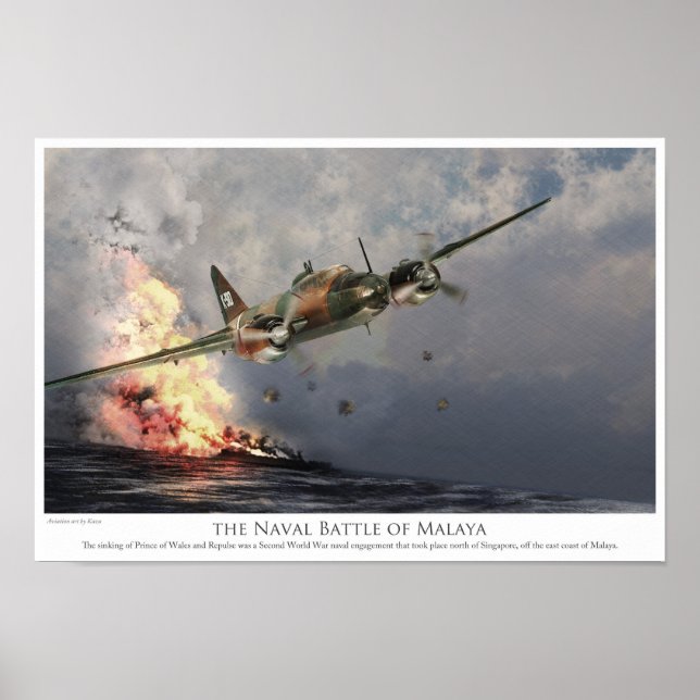 Aviation Art Poster "The Naval Battle off Malaya" (Front)