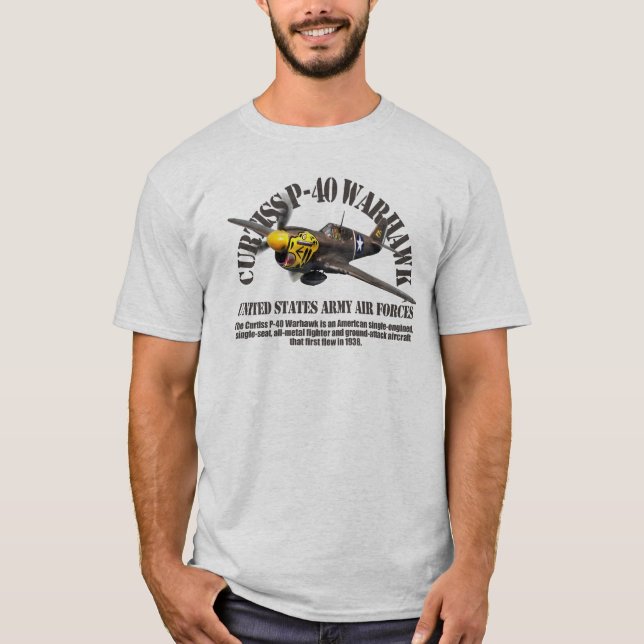 Aviation Art T-shirt “Curtiss P-40 Warhawk" (Front)