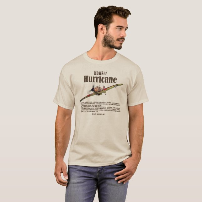 Aviation Art T-shirt　"Hawker Hurricane" T-Shirt (Front Full)