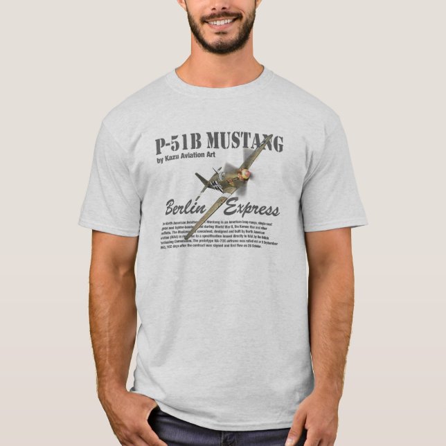 Aviation Art T-shirt “P-51B Mustang" (Front)