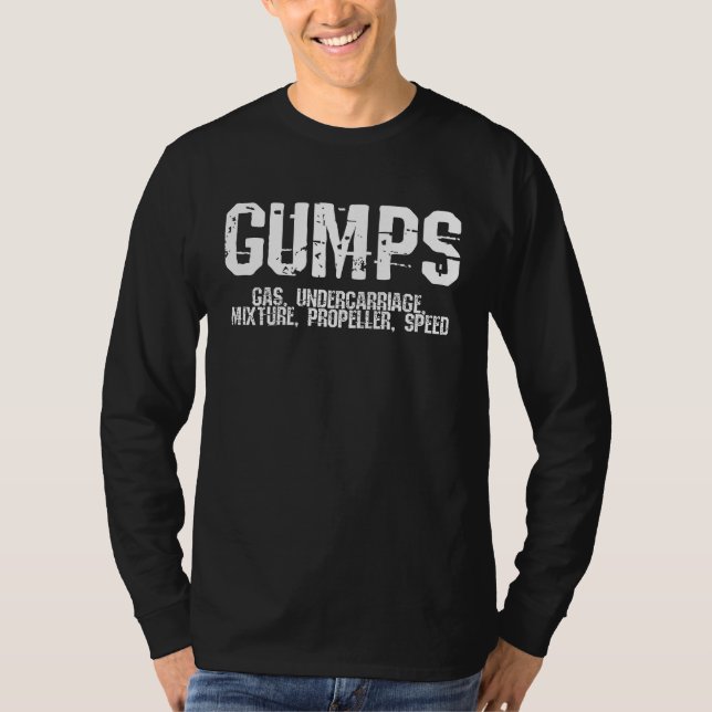 Aviation  Aviation Flight Check GUMPS T-Shirt (Front)