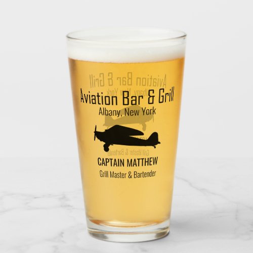 Aviation Bar  Grill Beer Glasses