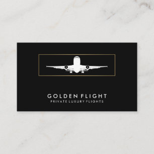 Aviation Black and White Business Card