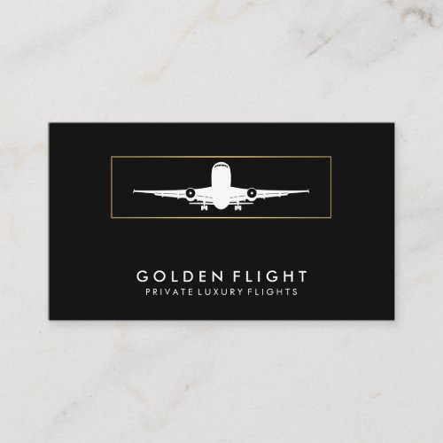 Aviation Black and White Business Card