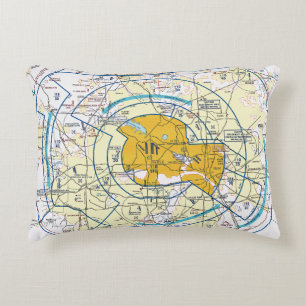 Aviation Chart Accent Pillow