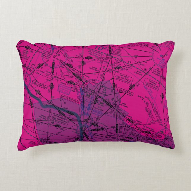 Aviation Chart Accent Pillow (Front)