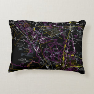 Aviation Chart Accent Pillow