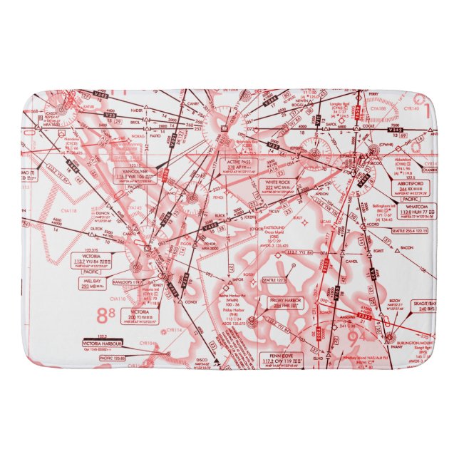 Aviation Chart Bath Mat (Front)