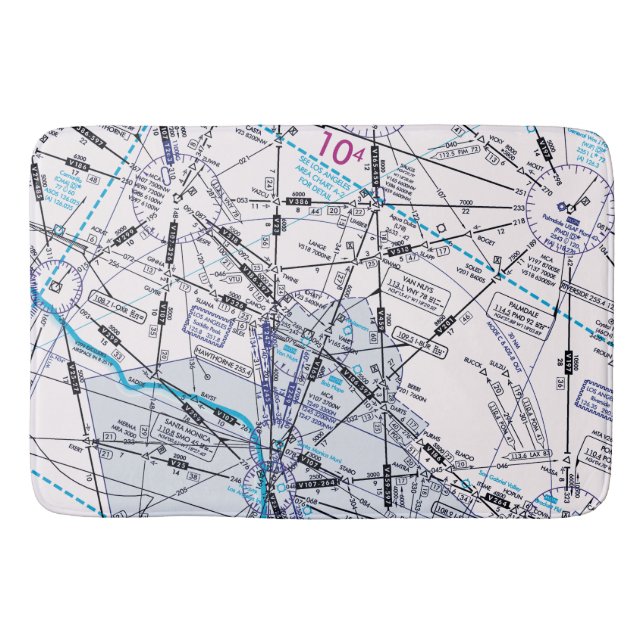 Aviation Chart Bath Mat (Front)
