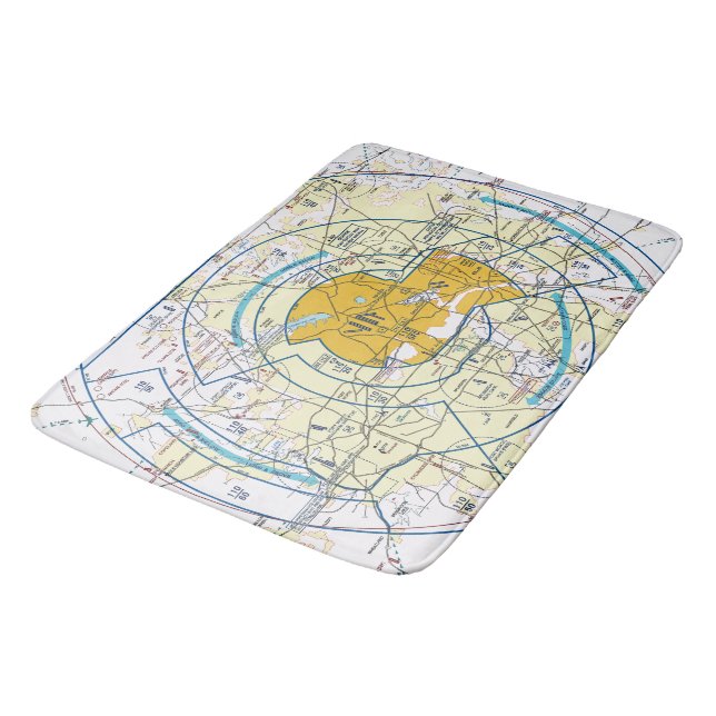Aviation Chart Bath Mat (Angled)