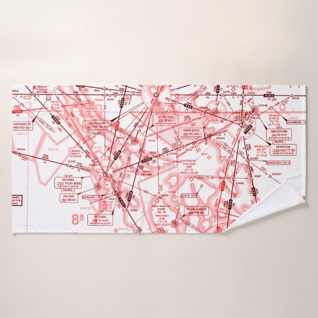 Aviation Chart  Bath Towel (Bath Towel)