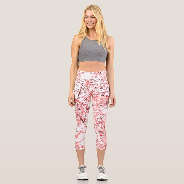 Aviation chart capri leggings (Front)