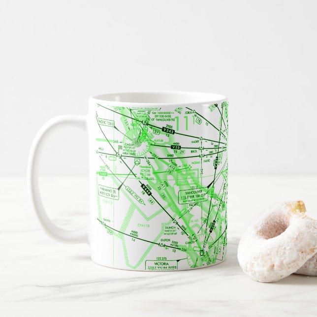 Aviation Chart coffee mug (With Donut)