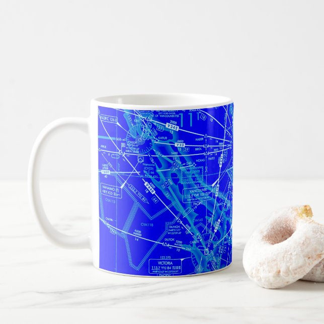 Aviation Chart Coffee Mug (With Donut)