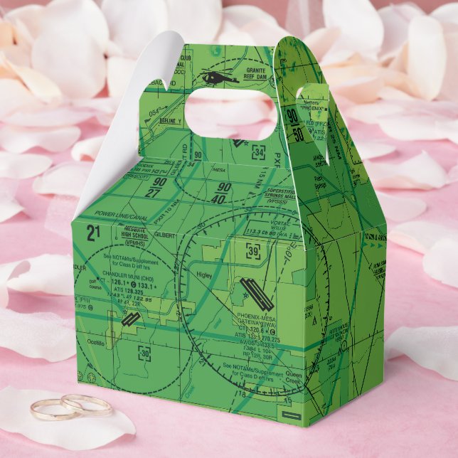 Aviation Chart Favor Boxes (Wedding)