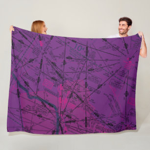Aviation chart fleece blanket