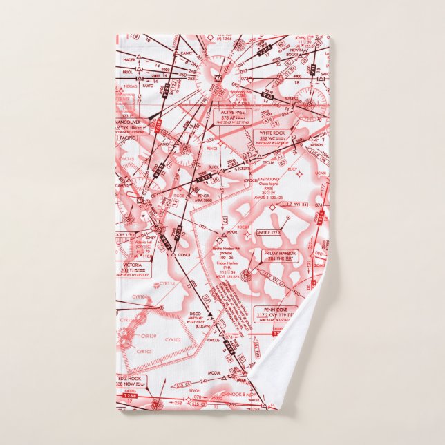 Aviation chart hand towel  (Hand Towel)