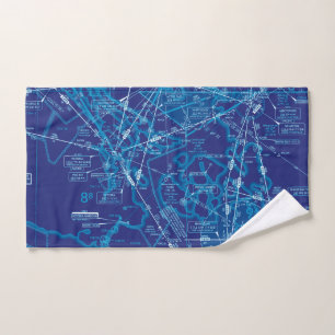 Aviation Chart Hand Towel