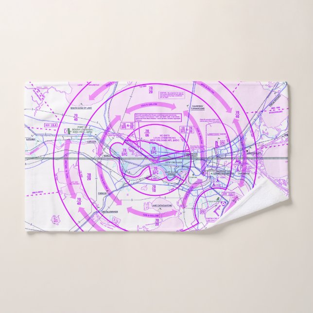 Aviation chart hand towel  (Hand Towel)
