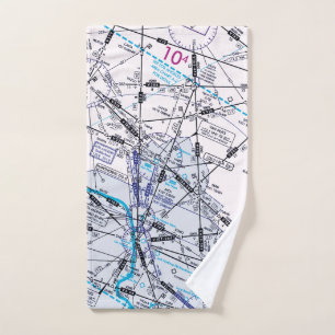 Aviation Chart Hand Towel