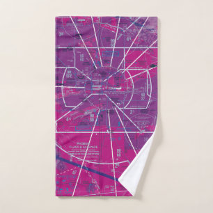 Aviation Chart Hand Towel