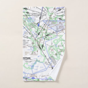 Aviation Chart Hand Towel