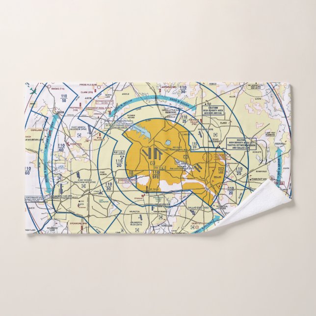 Aviation chart hand towel  (Hand Towel)