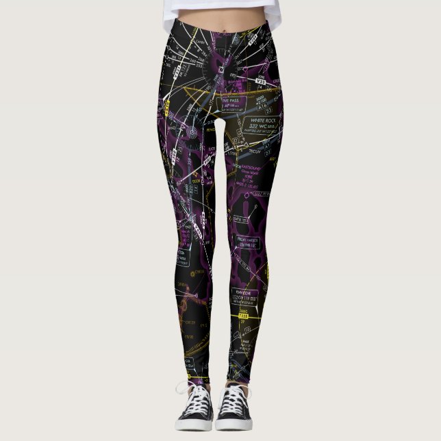 Aviation Chart Leggings (Front)