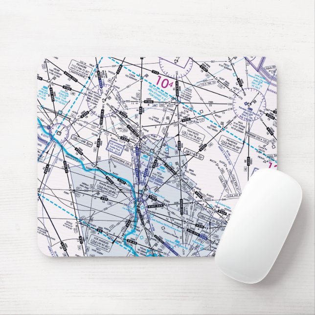 Aviation Chart Mouse Pad (With Mouse)