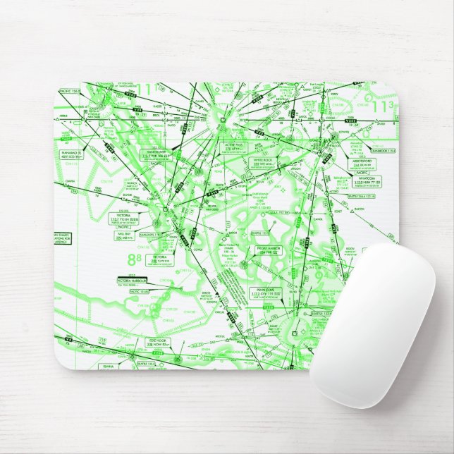 Aviation Chart Mouse Pad (With Mouse)