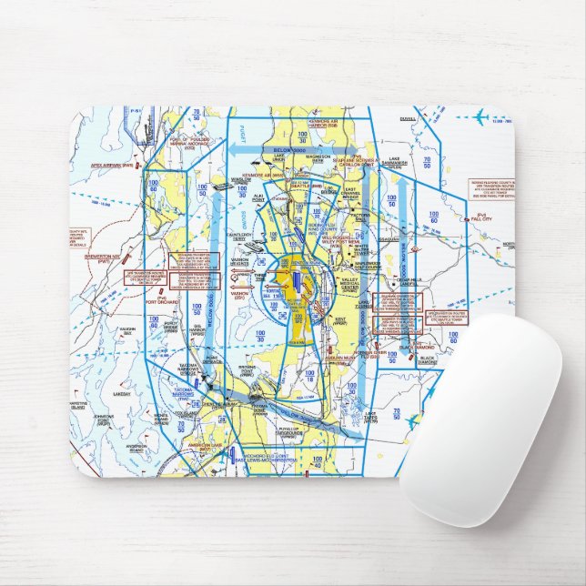 Aviation Chart Mouse Pad (With Mouse)