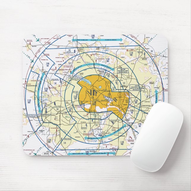 Aviation Chart Mouse Pad (With Mouse)