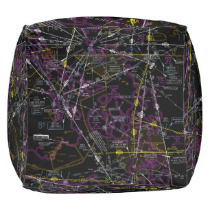 Aviation Chart Pouf