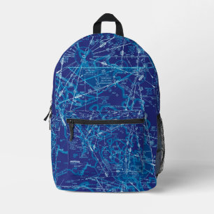 Aviation Chart Printed Backpack