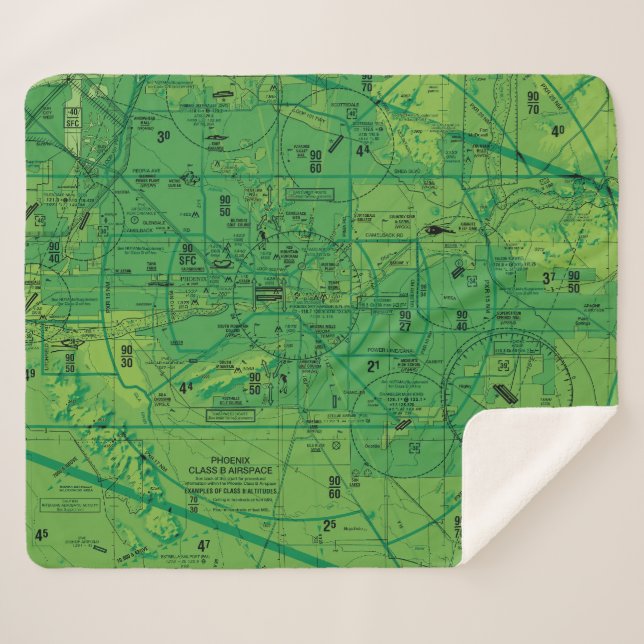 Aviation Chart Sherpa Blanket (Front (Horizontal))