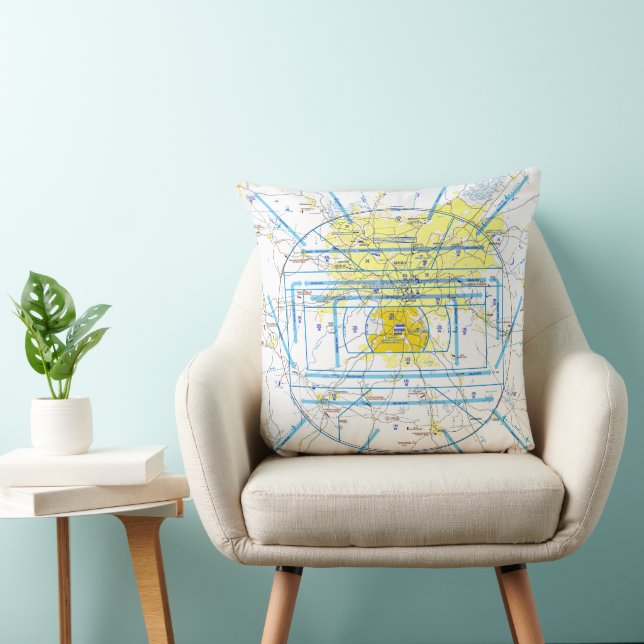 Aviation Chart Throw Pillow (Chair)