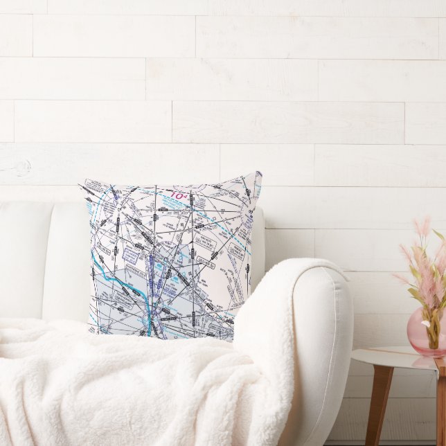 Aviation Chart Throw Pillow (Couch)